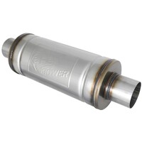 MACH Force-Xp 2.5" 409 Stainless Steel Muffler - 2.5"ID Inlet/Outlet Center, 6" Round x 14" Length