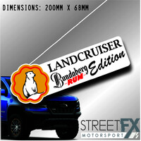 Landcruiser Bundaberg Rum Sticker Decal 4x4 4WD Camping Caravan Trade Aussie   