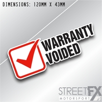 Warranty Voided Sticker Graphic bumper window jdm v8 car ute aussie vinyl  