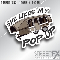 She likes my Pop up Sticker Decal Camper Camping 4x4 Offroad Aussie Fishing