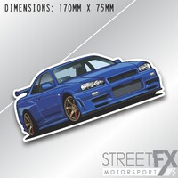 R34 GTR Slap Sticker Decal for Nissan Nismo Laptop Bottle Phone Case Book