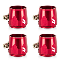 -6AN Hex Hose Finisher Clamp Set - Red