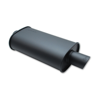 Vibrant StreetPower FLAT BLACK Oval Muffler with Single 3in Outlet - 3in inlet I.D.