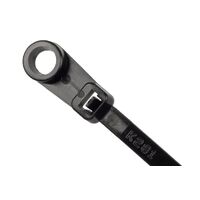 Cable Tie With Mounting Head Black pk 100 205mm