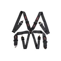 6 Point CAM Lock Harness - 3"/76mm Black w/ Black Metal Hardware