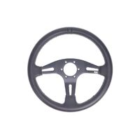 Leather Steering Wheel - Black|Grey Stitching - Black|Grey Stitching