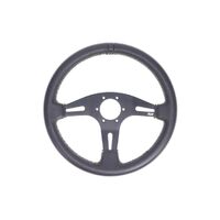 Leather Steering Wheel - Black|Yellow Stitching - Black|Yellow Stitching