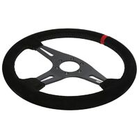 Suede Steering Wheel - Black|Black Stitching - Black|Black Stitching