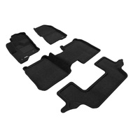 3D Maxpider 09-19 Ford Flex w Center Console Elegant 1st 2nd 3rd (2 Eyelets) -Floor Mat Set (Black)