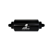 Aeromotive In-Line Filter - (AN-6 Male) 10 Micron Microglass Element Bright Dip Black Finish