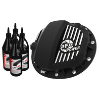 aFe Pro Series GMCH 9.5 Rear Diff Cover Black w/Mach Fins & Gear Oil 19-20 GM Silverado/Sierra 1500