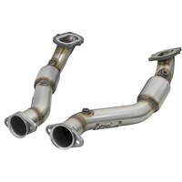 aFe POWER 14-18 Chevrolet Corvette C7 & Z06 Twisted Steel 3in 304 Stainless Steel Mid Pipe w/ Cat