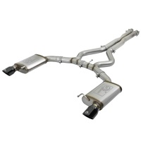 aFe MACHForce XP 3in 304 SS Cat-Back Exhausts w/ Black Tips 15-17 Ford Mustang GT V8-5.0L/V6-3.7L