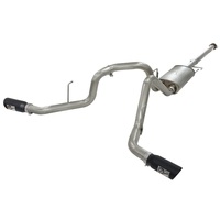 aFe MACHForce XP Exhaust 3in SS Dual Side Exit CB w/ Black Tips 11-14 Ford F150 EcoBoost V6-3.5L TT