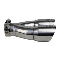 aFe Takeda 2.5in 304 Stainless Steel Clamp-on Exhaust Tip 2.5in Inlet 3in Dual Outlet - Polished