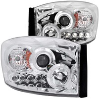 ANZO 2006-2008 Dodge Ram 1500 Projector Headlights w/ Halo Chrome