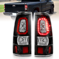 ANZO 2003-2006 Chevy Silverado 1500 LED Taillights Plank Style Black w/Clear Lens