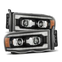 AlphaRex 02-05 Dodge Ram 1500 PRO-Series Projector Headlights Plank Style Chrome w/Seq Signal