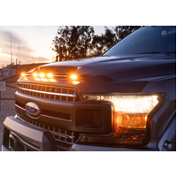 AVS 2009-2018 Dodge Ram 1500 (Excl Sport / Rebel) Aeroskin Low Profile Hood Shield w/ Lights - Black