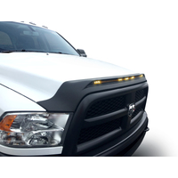 AVS 2010-2019 Dodge Ram 2500 Aeroskin Low Profile Hood Shield w/ Lights - Black