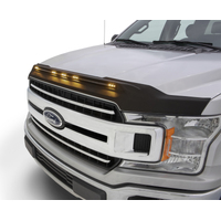 AVS 2015-2019 Ford F150 Aeroskin Low Profile Hood Shield w/ Lights - Black