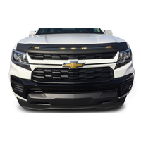 AVS 15-22 Chevy Colorado Aeroskin Low Profile Hood Shield w/ Lights - Black