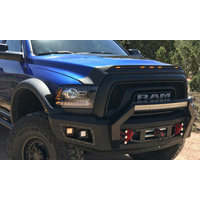 AVS 2019 Dodge Ram 1500 Aeroskin Low Profile Hood Shield w/ Lights - Black