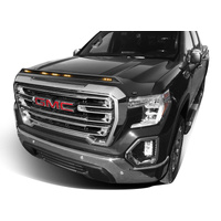 AVS 19-22 GMC Sierra 1500 Aeroskin Low Profile Hood Shield w/ Lights - Onyx Black