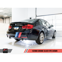 AWE Tuning BMW F3X 340i Touring Edition Axle-Back Exhaust - Chrome Silver Tips (102mm)