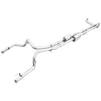 AWE Tuning 22-23 GMC Sierra 1500 AT4X 6.2L 0FG Catback Split Dual (Flat Bumper) - Bashguard(No Tips)