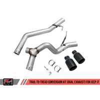 AWE Tuning 2020+ Jeep Gladiator 3.6L Trail-to-Tread (Dual Exhaust) Conversion Kit w/Diamond Blk Tips