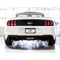 AWE Tuning 2018+ Ford Mustang GT (S550) Cat-back Exhaust - Touring Edition (Quad Diamond Black Tips)