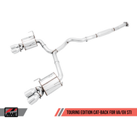 AWE Tuning Subaru STI VA / WRX GV / STI GV Sedan Touring Edition Exhaust - Diamond Black Tip (102mm)