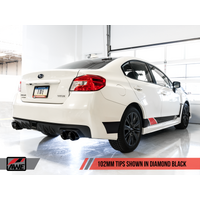 AWE Tuning Subaru WRX/STI VA/GV Sedan Track Edition Exhaust - Diamond Black Tips (102mm)