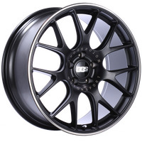 BBS CH-R 20x9 5x120 ET24 Satin Black Polished Rim Protector Wheel -82mm PFS/Clip Required