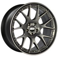 BBS CH-RII 21x10.5 5x120 ET35 Satin Platinum Center Black Lip SS Rim Prot Wheel -82mm PFS/Clip Req