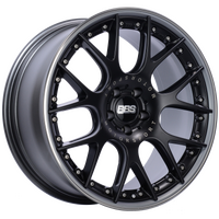 BBS CH-RII 20x9 5x112 ET30 Satin Black Center Platinum Lip SS Rim Prot Wheel -82mm PFS/Clip Req