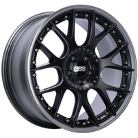 BBS CH-RII 22x10.5 5x112 ET48 Satin Black w/Polished SS Lip Wheel - 82mm PFS/Clip Req.