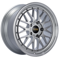 BBS LM 18x8 5x114.3 ET40 Diamond Silver Center Diamond Cut Lip Wheel - 82mm PFS/Clip Required