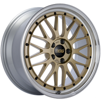 BBS LM 19x8.5 5x112 ET48 Gold Center Diamond Cut Lip Wheel -82mm PFS/Clip Required