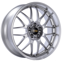 BBS RS-GT 18x8.5 5x120 ET15 Diamond Silver Center Diamond Cut Lip Wheel -82mm PFS/Clip Required