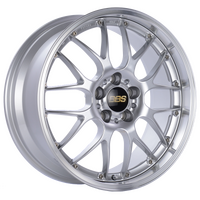 BBS RS-GT 19x9.5 5x112 ET38 Diamond Silver Center Diamond Cut Lip Wheel -82mm PFS/Clip Required