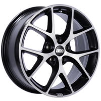 BBS SR 18x8 5x120 ET44 Satin Black Diamond Cut Face Wheel -82mm PFS/Clip Required