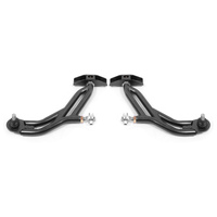 BMR 10-14 Ford Mustang Adj. Lower A-Arms w/ Delrin/Rod End / 18mm Tall Ball Joint - Black Hammertone