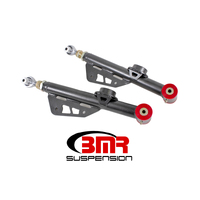 BMR 79-98 Fox Mustang On-Car Adj. Lower Control Arms Poly / Rod End Combo - Black Hammertone