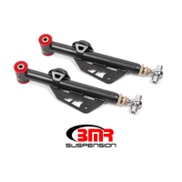 BMR 99-04 Ford Mustang Adj. Lower Control Arms Poly/Rod End Combo - Black Hammertone