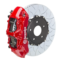 Brembo 04-17 WRX STi/18-21 WRX STI Front GT BBK 6 Piston Cast 350x34 2pc Rotor Slotted Type3-Red