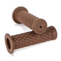 Burly Brand Rubber Diamondback Grips 7/8in - Brown