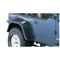 Bushwacker 87-95 Jeep Wrangler Cutout Style Flares 2pc Cutting Optional Not Renegade - Black