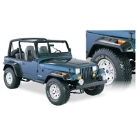 Bushwacker 87-95 Jeep Wrangler Cutout Style Flares 4pc Cutting Optional Not Renegade - Black